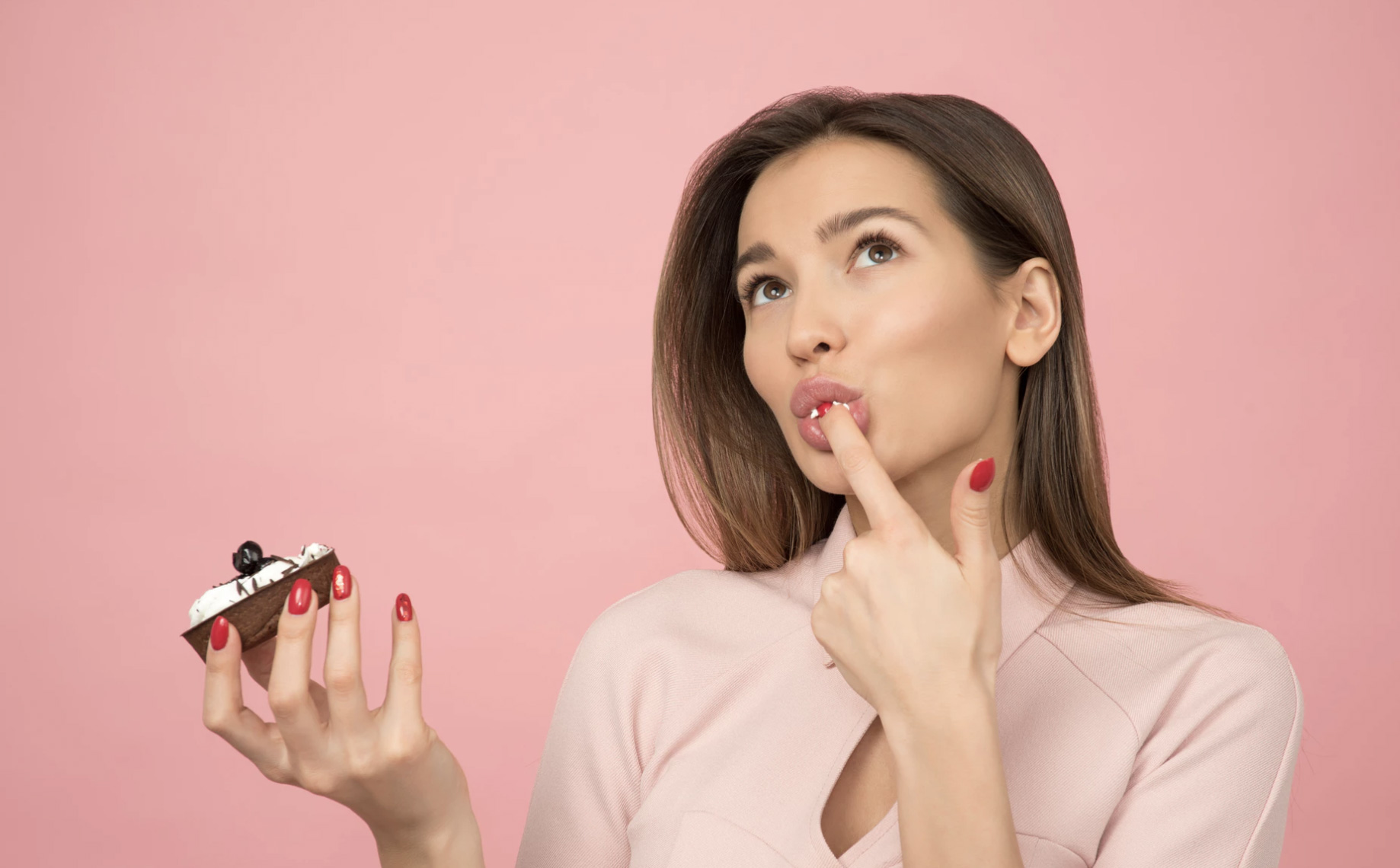 Girl eating a cake