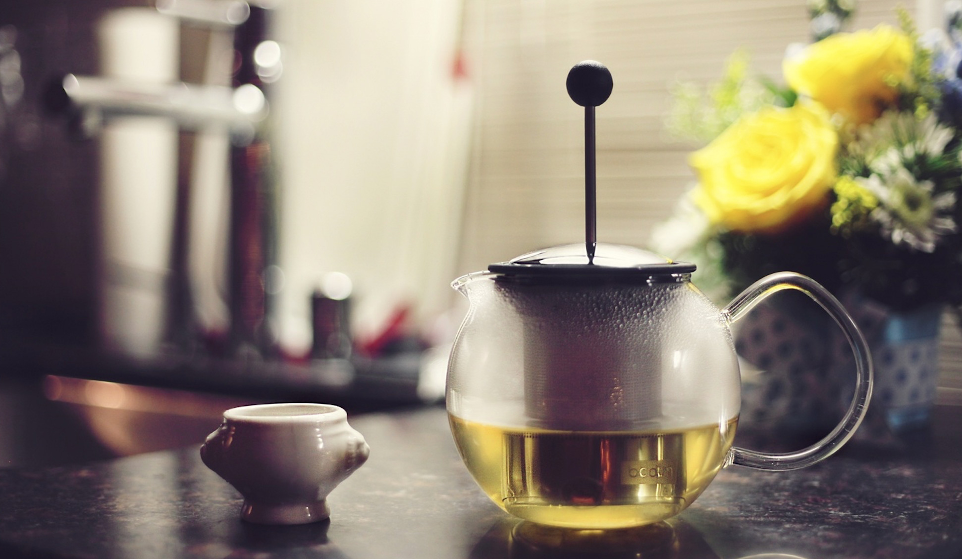 Green tea carafe and a cup