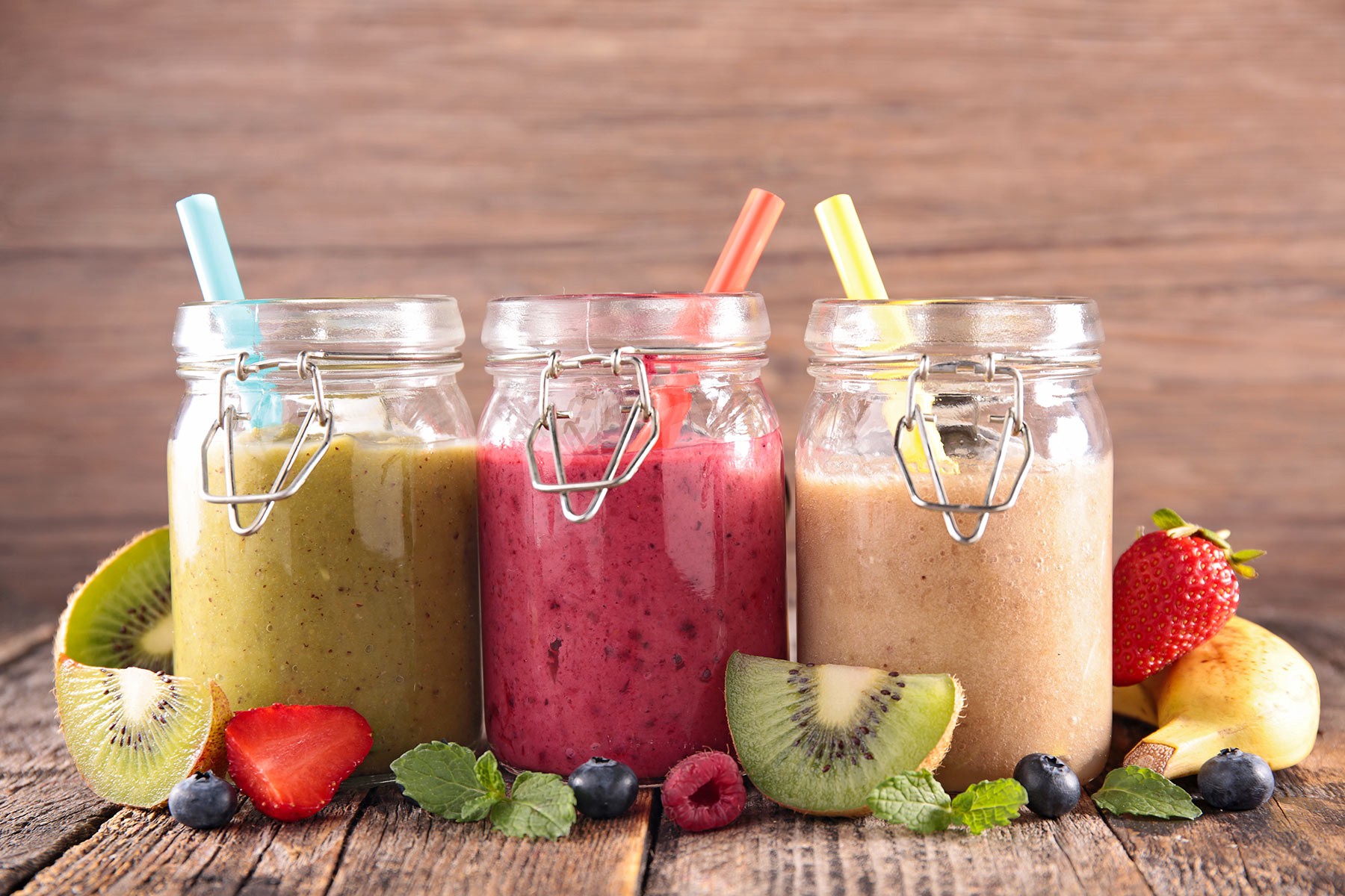 Smoothies and fruits