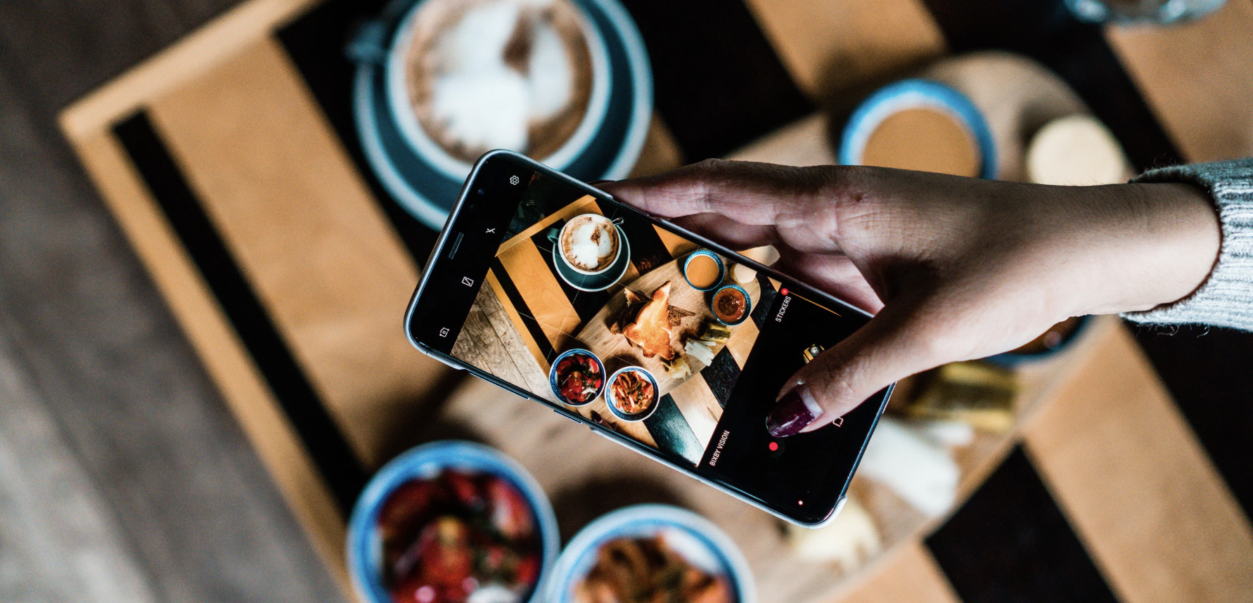 Taking photo of food with a phone