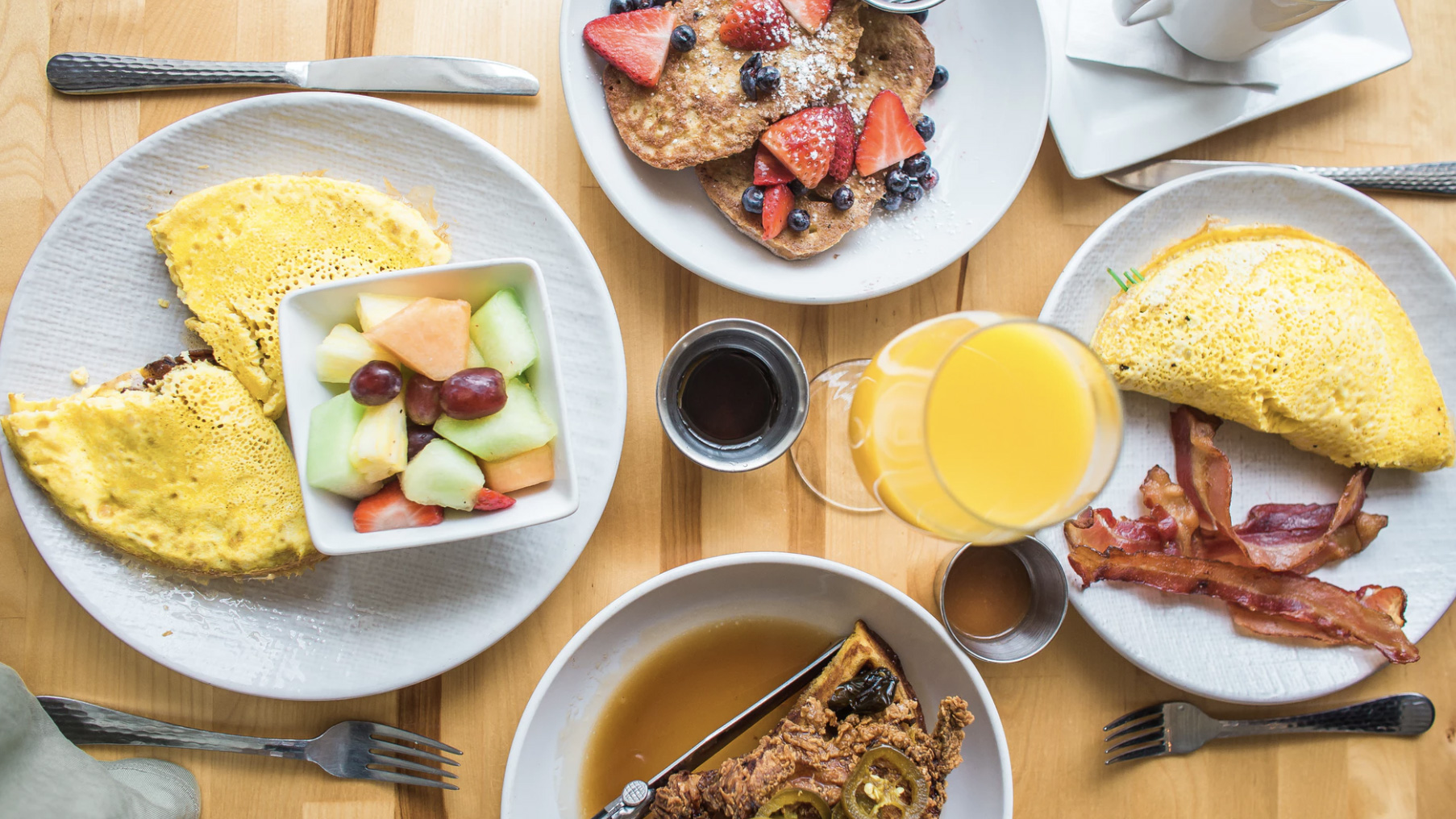 A lot of food on a table