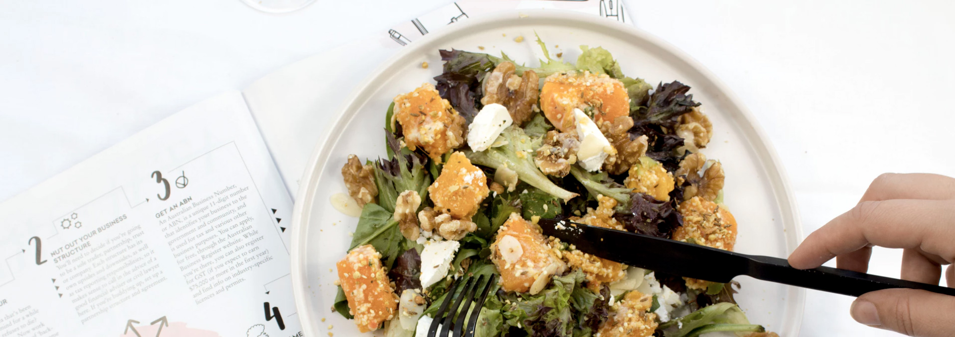 Healthy food on a plate - chicken and salad