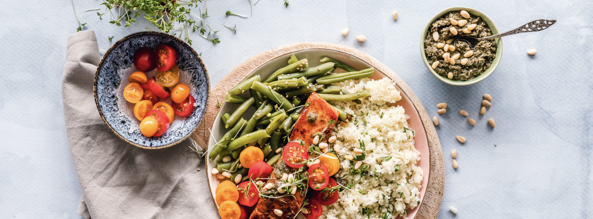 Healthy foods on a table