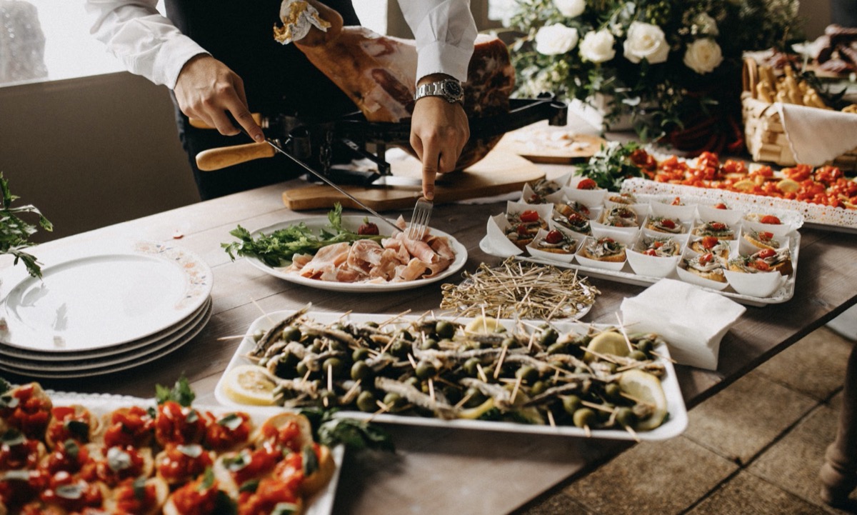 Table full of appetizers