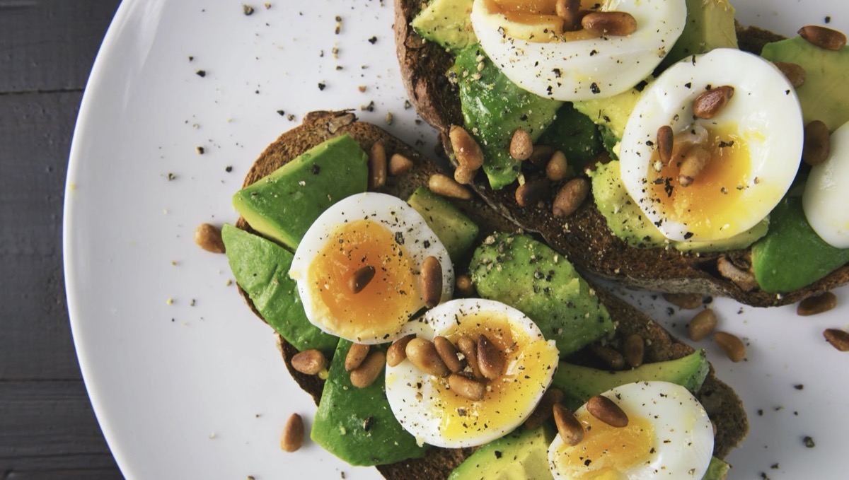 Avocado toast with eggs 