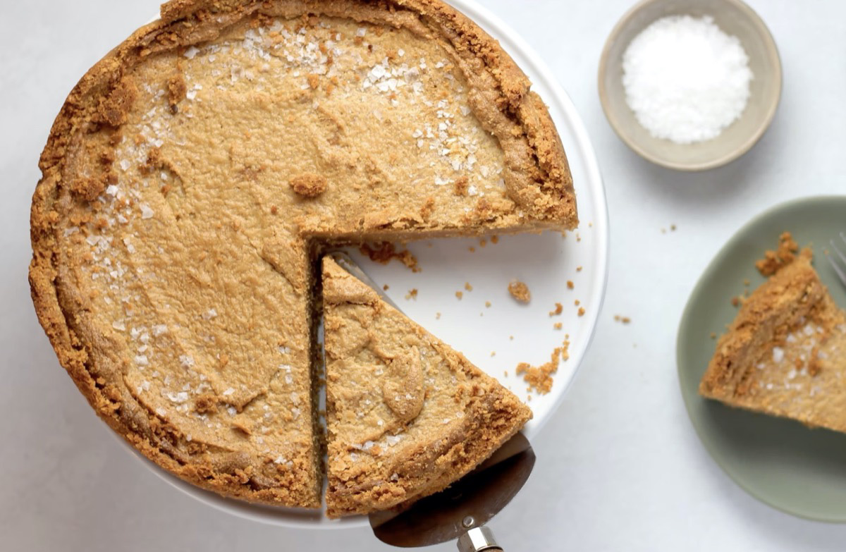 Pie being cut and on a plate