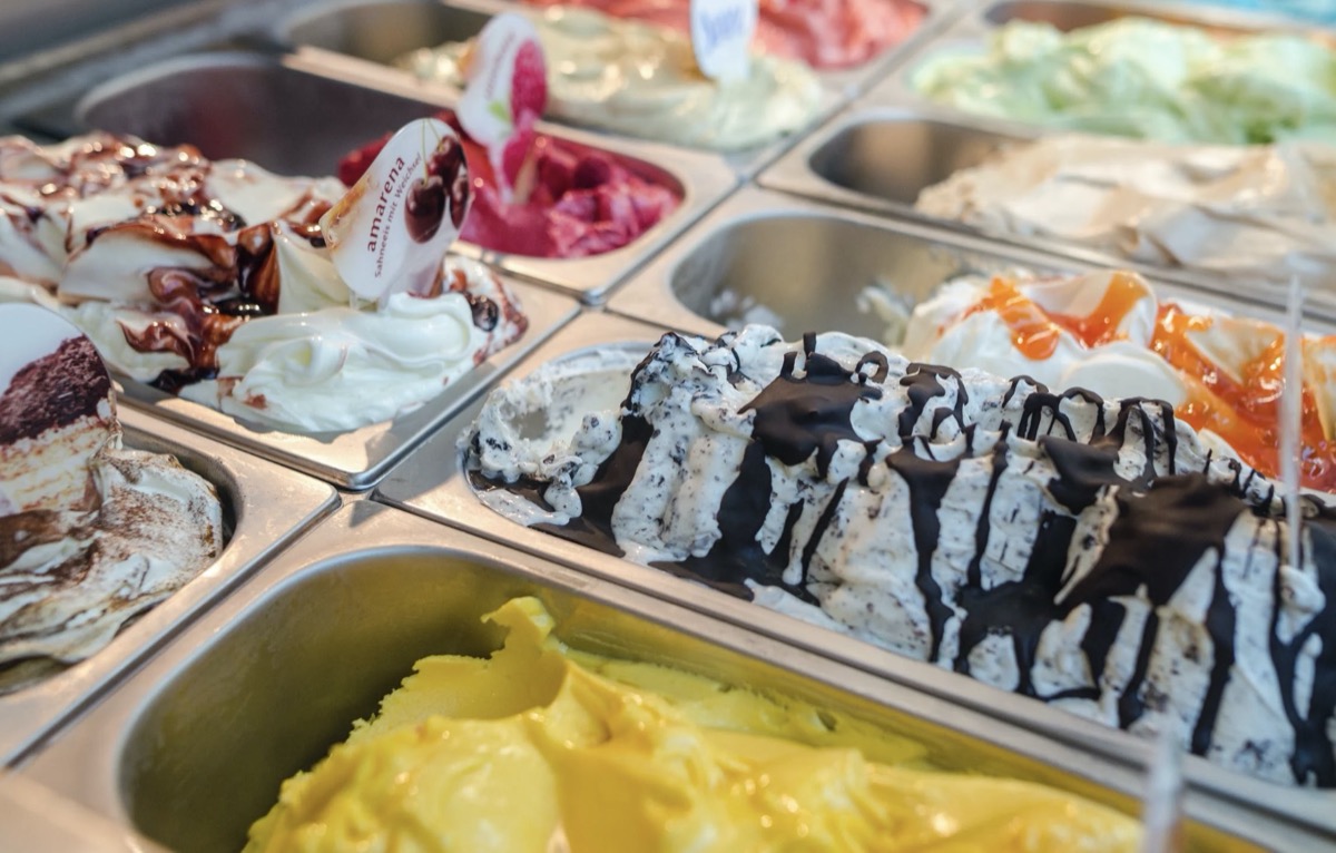 Ice cream in an ice cream shop