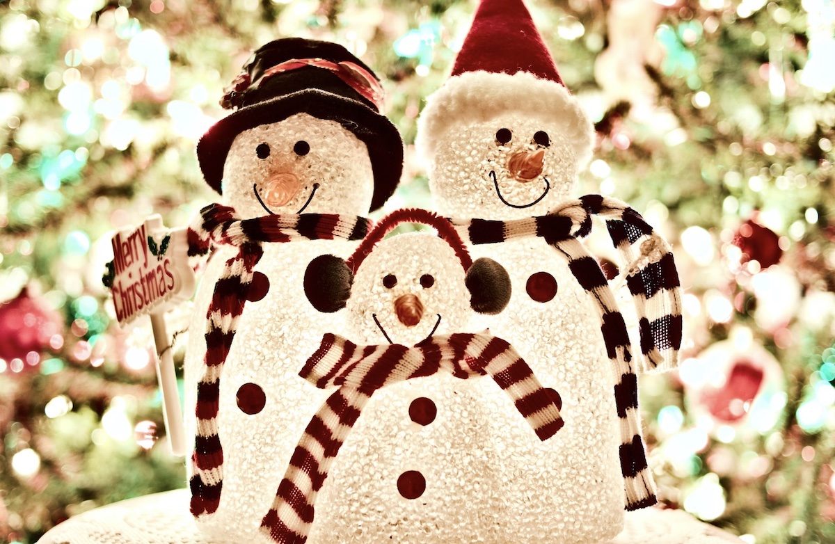 Holiday decorations of snowmen
